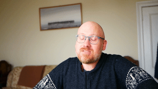 video preview showing a talking head